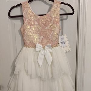 Formal Girls dress Pink and White Size 10